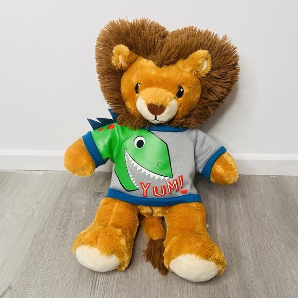 Build A Bear Lion Plush Stuffed Animal With A Shark Shirt - Picture 1 of 8